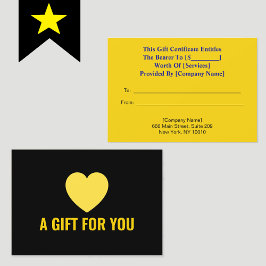 エレガントゴールドハート シンプルブラック ギフト券