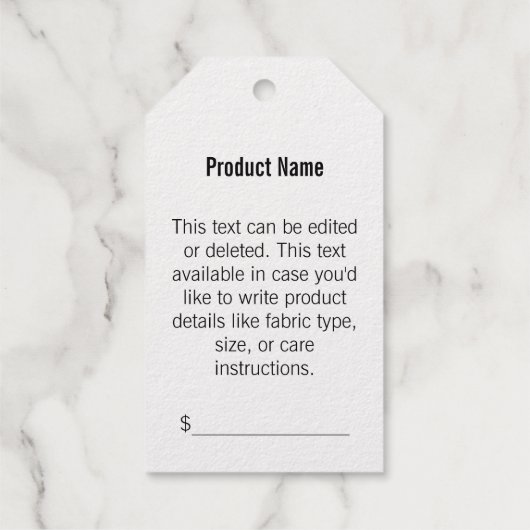 エレガントゴールドフォイルあなたのロゴテンプレート価格ラベル ギフトタグ (裏面)