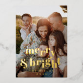 エレガントゴールドフォイルモダンフォトホリデーカード 箔シーズンカード (正面)