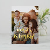 エレガントゴールドフォイルモダンフォトホリデーカード 箔シーズンカード (立ち正面)