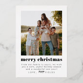 エレガントゴールドフォイルモダンフォトホリデーカード 箔シーズンカード (裏面)