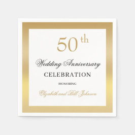エレガントゴールド結婚50周年記念 スタンダードカクテルナプキン