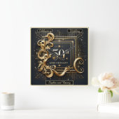 エレガントゴールド:50周年デザイン スクエア壁時計 (ホーム)