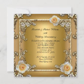 エレガントゴールド 50周年 結婚記念日パーティー 招待状 (裏面)