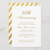 エレガントゴールド 50周年 結婚記念日 招待状 (正面/裏面)