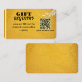 エレガントゴールドQRコードギフトレジストリー挿入カード エンクロージャーカード (正面/裏面)