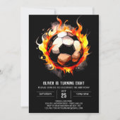 エレガントゴール編集可能サッカー誕生日 招待状 (正面)