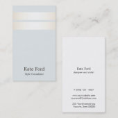 エレガントサテスタイリッシュンフェイク金ゴールドストライプのライトブルー 名刺 (正面/裏面)