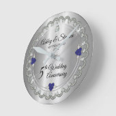 エレガントサファイアダイヤ結婚モンド5周年 ラウンド壁時計 (傾斜)