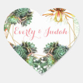 エレガントサボテン多肉質コーラルピ結婚ンク 長方形シール (正面)