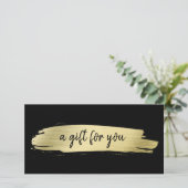 エレガントサロン業務用ブラック金ゴールドギフト証明書 (スタンド正面)