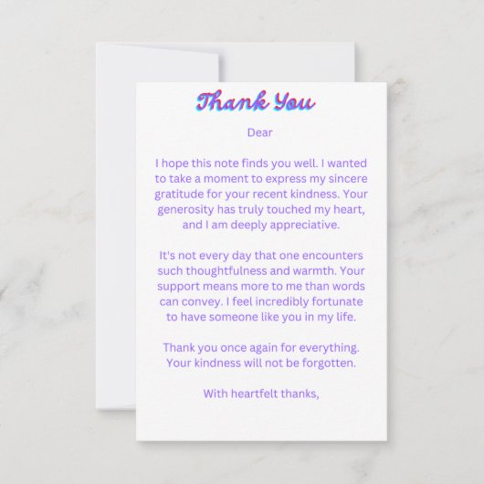 エレガントサンキューカード サンキューカード (正面)