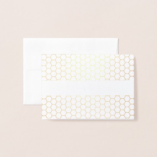 エレガントサンキューゴールドフォイル幾何学的タイポグラフィ 箔カード (封筒付き正面)