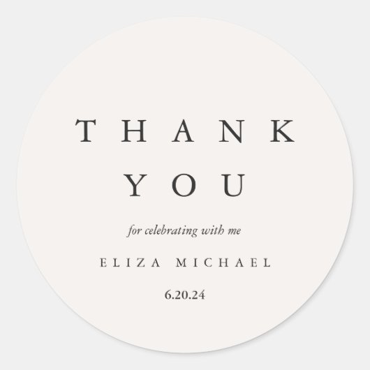 エレガントサンキュータウペブライダルシャワー ラウンドシール (正面)