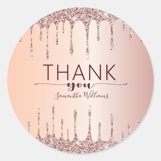 エレガントサンキューバラ金ゴールドグリッタードライブ ラウンドシール (正面)