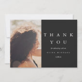 エレガントサンキューブラック&トープブライダルシャワー サンキューカード (正面)