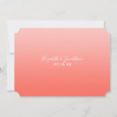 エレガントサンゴフローラグラデーション金ゴールド幾何結婚図形 招待状 (裏面)