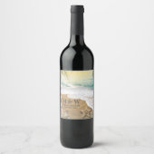 エレガントサンシャインアンドブルー海ビーチ ワインラベル (正面)