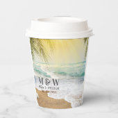 エレガントサンシャインアンドブルー海ビーチ 紙コップ (裏面)