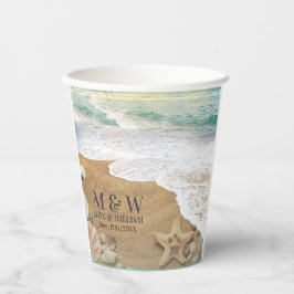 エレガントサンシャインアンドブルー海ビーチ 紙コップ