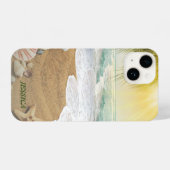 エレガントサンシャインアンドブルー海ビーチ iPhoneケース (裏面横)