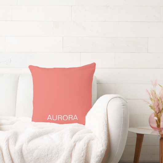 エレガントサンセットパーソナライズされたコーラル名 –  クッション (ソファ)
