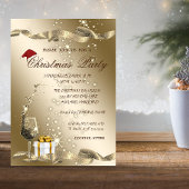 エレガントサンタハット、グラス企業の、クリスマスパーティー、 招待状