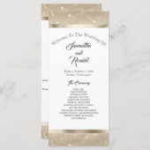 エレガントサンディ金ゴールドホイルフェイク結婚式 プログラム (正面/裏面)