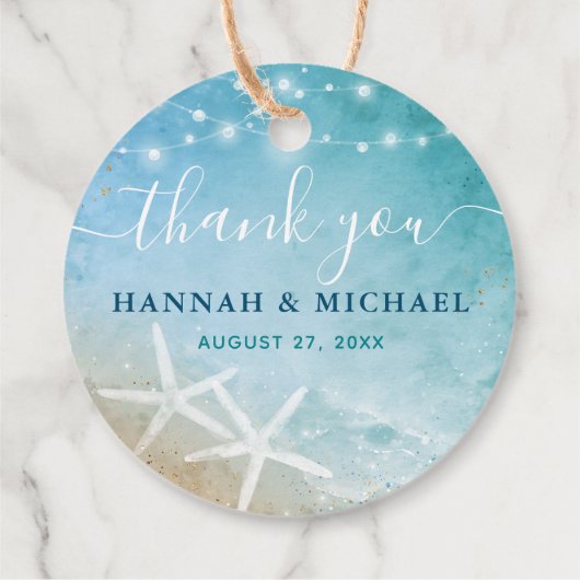 エレガントサンドドルサンキュービーチ結婚式 フェイバータグ (裏面)