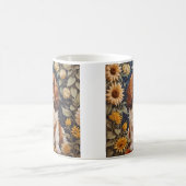 エレガントサンフラワーズカバリヤキングチャールズスパニエル犬 コーヒーマグカップ (中央)