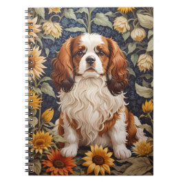 エレガントサンフラワーズカバリヤキングチャールズスパニエル犬 ノートブック