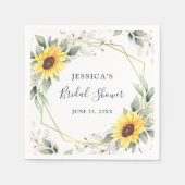 エレガントサンフラワーズグリーンブライダルシャワー紙 スタンダードカクテルナプキン (正面)