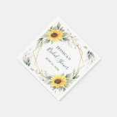 エレガントサンフラワーズグリーンブライダルシャワー紙 スタンダードカクテルナプキン (角)