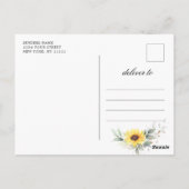 エレガントサンフラワーズゴールデングリーンブライダルシャワー ポストカード (裏面)