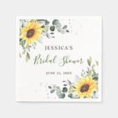 エレガントサンフラワーズユーカリフローラブライダルシャワー スタンダードカクテルナプキン (正面)