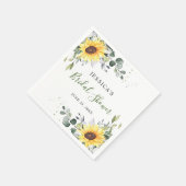エレガントサンフラワーズユーカリフローラブライダルシャワー スタンダードカクテルナプキン (角)