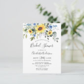 エレガントサンフラワーズユーカリブライダルシャワーカード ポストカード (スタンド正面)