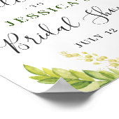 エレガントサンフラワーズユーカリブライダルシャワー ポスター (角)