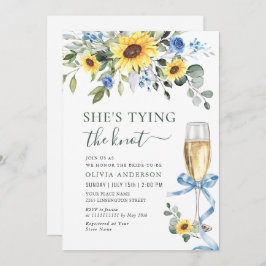 エレガントサンフラワーズユーカリブライダルシャワー 招待状