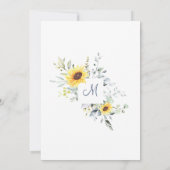 エレガントサンフラワーズユーカリブライダルシャワー 招待状 (裏面)