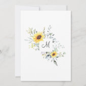 エレガントサンフラワーズユーカリブライダルシャワー 招待状 (裏面)