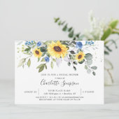 エレガントサンフラワーズユーカリブライダルシャワー 招待状 (スタンド正面)
