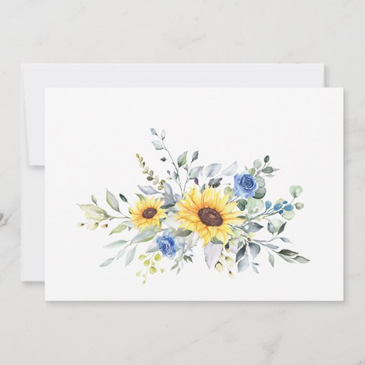 エレガントサンフラワーズユーカリブライダルシャワー 招待状 (裏面)