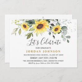 エレガントサンフラワーズユーカリ卒業パーティー 招待状