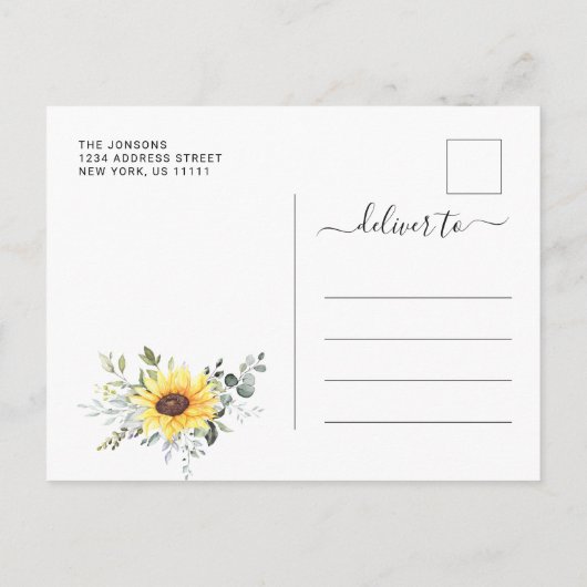 エレガントサンフラワーズユーカリ卒業パーティー 案内ポストカード (裏面)