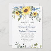エレガントサンフラワーズユーカリ婚約パーティ 招待状 (正面)