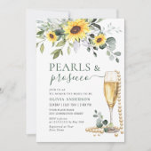 エレガントサンフラワーズユーカリ真珠&プロセッコ 招待状 (正面)