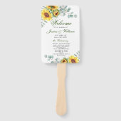 エレガントサンフラワーズユーカリ結婚式 プログラム ハンドファン (正面)