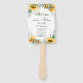 エレガントサンフラワーズユーカリ結婚式 プログラム ハンドファン (正面)