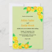 エレガントサンフラワーセージ緑春フローラ結婚ズ 招待状 (正面)